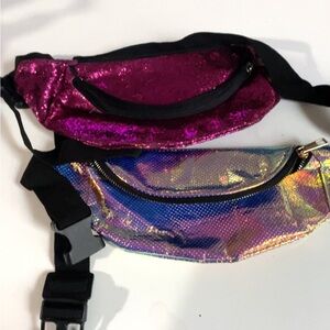 Sequin and Holographic Fanny Packs